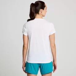 Tops | Clothing*saucony Women's Stopwatch Graphic Short Sleeve White Graphic