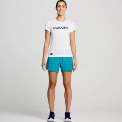 Tops | Clothing*saucony Women's Stopwatch Graphic Short Sleeve White Graphic