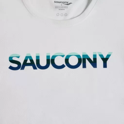 Tops | Clothing*saucony Women's Stopwatch Graphic Short Sleeve White Graphic