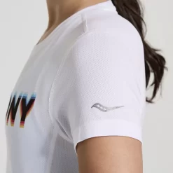 Tops | Clothing*saucony Women's Stopwatch Graphic Short Sleeve White Graphic