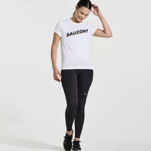 Tops | Clothing*saucony Women's Stopwatch Graphic Short Sleeve White Graphic