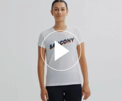 Tops | Clothing*saucony Women's Stopwatch Graphic Short Sleeve White Graphic