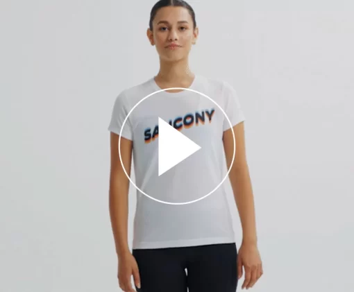 Tops | Clothing*saucony Women's Stopwatch Graphic Short Sleeve White Graphic