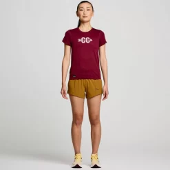 Tops | Clothing*saucony Women's Stopwatch Graphic Short Sleeve Sundown Heather Graphic