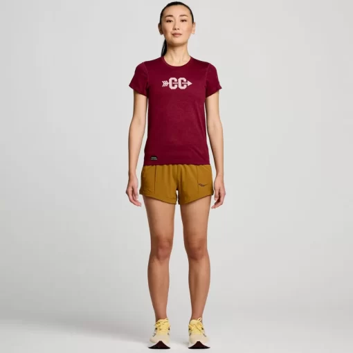 Tops | Clothing*saucony Women's Stopwatch Graphic Short Sleeve Sundown Heather Graphic