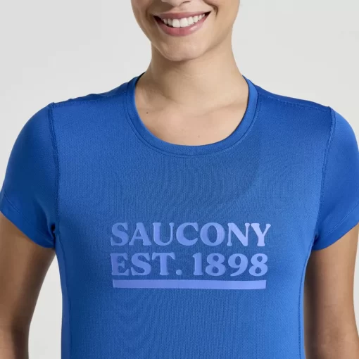 Tops | Clothing*saucony Women's Stopwatch Graphic Short Sleeve Pool Graphic
