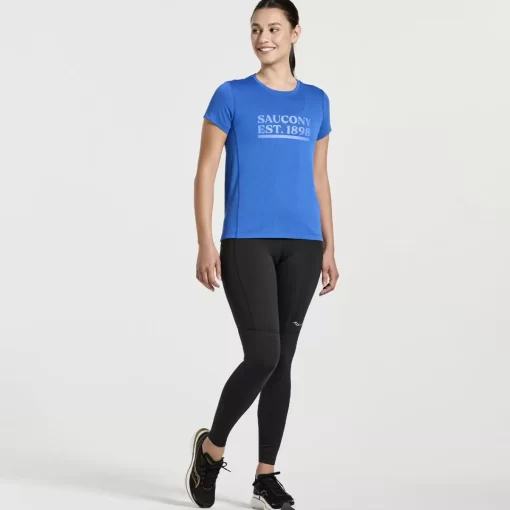Tops | Clothing*saucony Women's Stopwatch Graphic Short Sleeve Pool Graphic