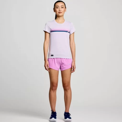 Tops | Clothing*saucony Women's Stopwatch Graphic Short Sleeve Mauve Graphic