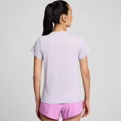 Tops | Clothing*saucony Women's Stopwatch Graphic Short Sleeve Mauve Graphic