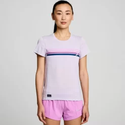 Tops | Clothing*saucony Women's Stopwatch Graphic Short Sleeve Mauve Graphic
