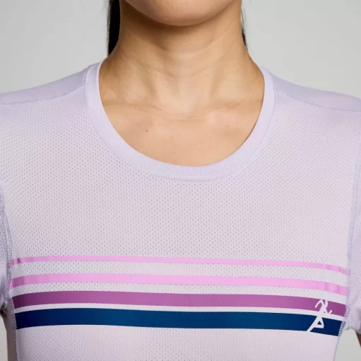 Tops | Clothing*saucony Women's Stopwatch Graphic Short Sleeve Mauve Graphic