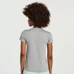 Tops | Clothing*saucony Women's Stopwatch Graphic Short Sleeve Light Grey Heather Graphic