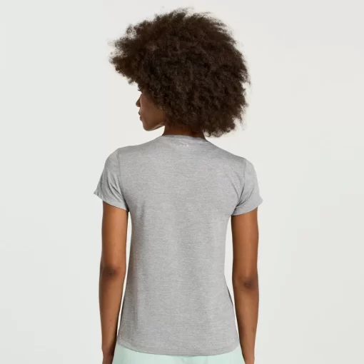 Tops | Clothing*saucony Women's Stopwatch Graphic Short Sleeve Light Grey Heather Graphic