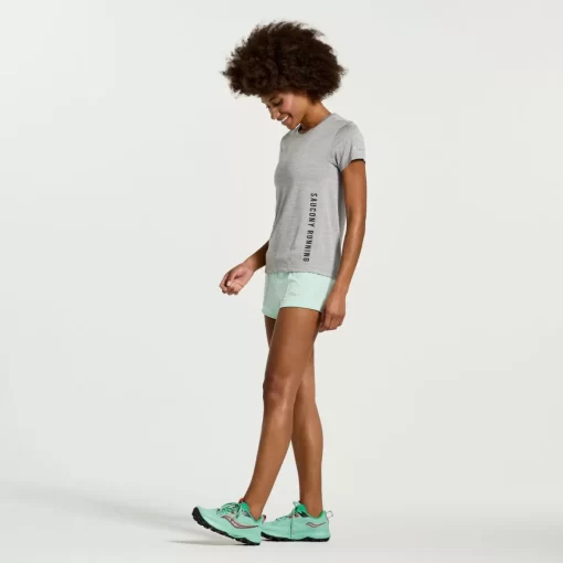 Tops | Clothing*saucony Women's Stopwatch Graphic Short Sleeve Light Grey Heather Graphic