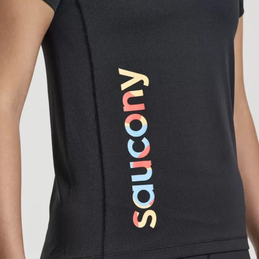 Tops | Clothing*saucony Women's Stopwatch Graphic Short Sleeve Black Graphic