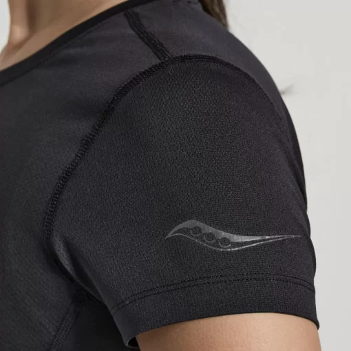 Tops | Clothing*saucony Women's Stopwatch Graphic Short Sleeve Black Graphic
