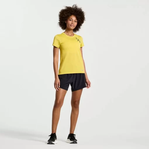 Tops | Clothing*saucony Women's Stopwatch Graphic Short Sleeve Arroyo Heather Graphic