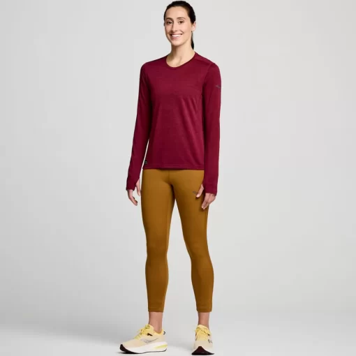 Tops | Clothing*saucony Women's Stopwatch Long Sleeve Sundown Heather