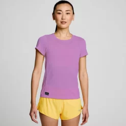 Tops | Clothing*saucony Women's Stopwatch Short Sleeve Grape Heather