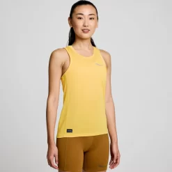 Tops | Clothing*saucony Women's Stopwatch Singlet ViZiGold Heather