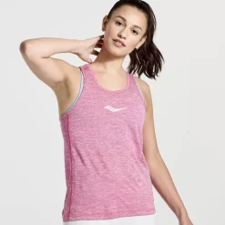 Tops | Clothing*saucony Women's Stopwatch Singlet Flame Quartz Heather
