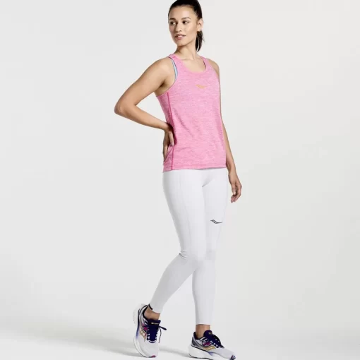 Tops | Clothing*saucony Women's Stopwatch Singlet Flame Quartz Heather