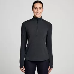 Clothing | Apparel*saucony Women's Triumph 3D 1/2 Zip Black Heather